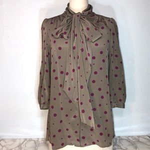 Marc By Marc Jacobs Spotted Tie Neck Blouse